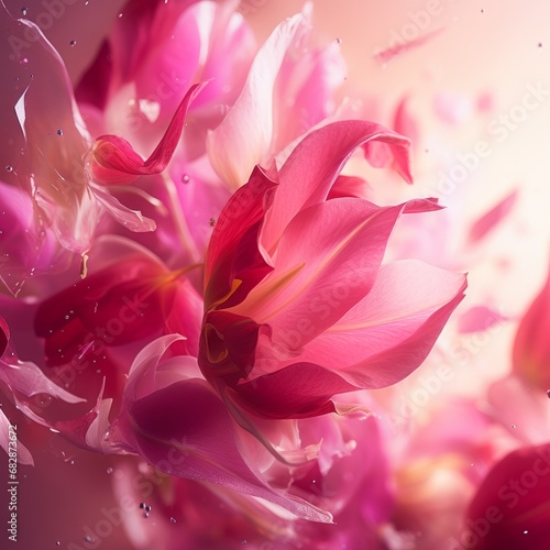 Bright background of pink abstract flowers