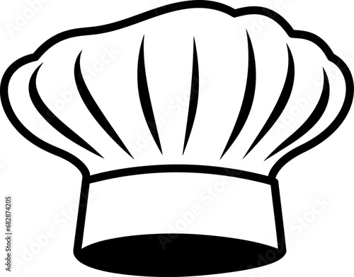 Chef cook hat silhouette icon in black color. Vector template.
