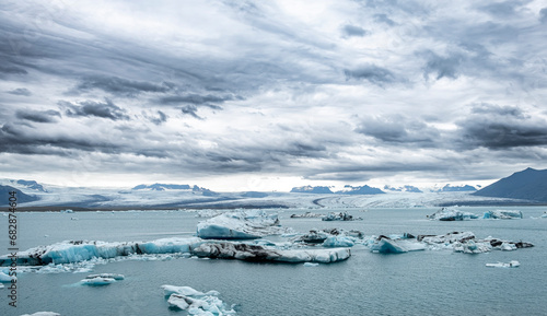 Iceberg drifting in Jokulsarlon glacier bay in  Southeast Iceland, Europe. Popular travel destination of Iceland