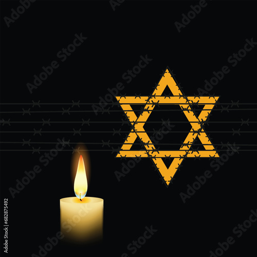 International Holocaust Remembrance Day vector. Star of David . January 27. Important day