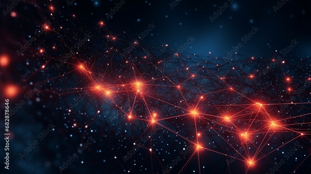 Abstract Network Connections with Glowing Nodes Abstract Network Connections with Glowing Nodes
