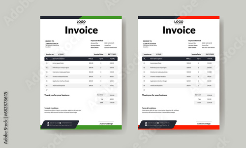 creative modern invoice business template design
