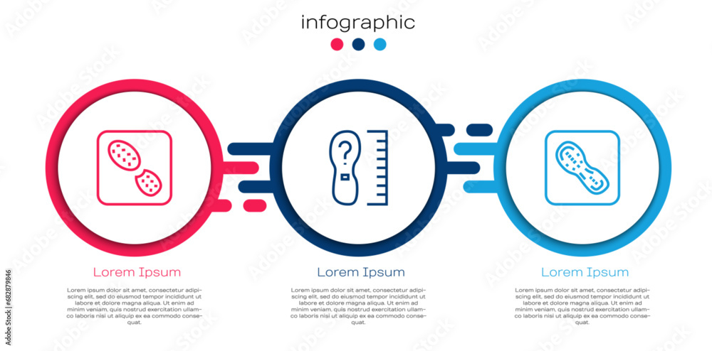 Set line Human footprints shoes, Square measure size and . Business infographic template. Vector Set line Human footprints shoes, Square measure size and . Business infographic template. Vector