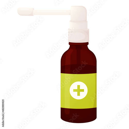 Sore throat spray isolated on white. Medicine for treating colds