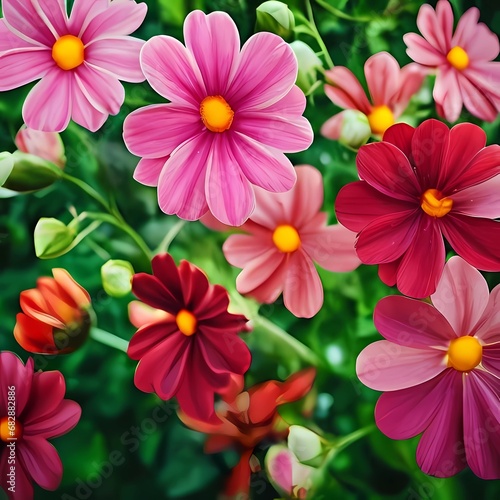 pink and white flowers