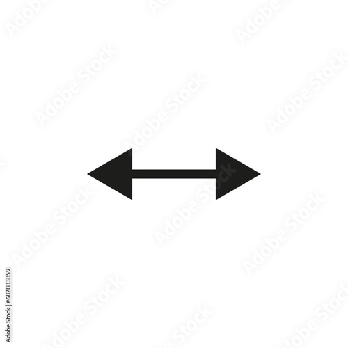 Dual double ended arrow. Thin straight two sided arrow. Vector illustration and symbol.
