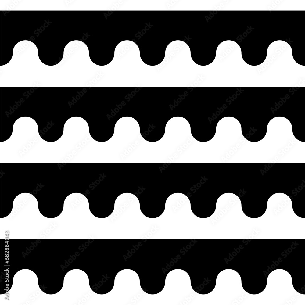 Striped background with wavy black stripes. Seamless and repeating pattern. Editable vector illustration. Striped background with wavy black stripes. Seamless and repeating pattern. Editable vector illustration.
