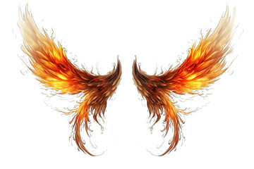 fire wings burn PNG isolated on white transparent background