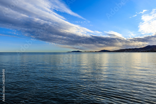 Beautiful coastline nature landscape at dusk