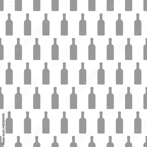 Background from wine bottles. Seamless repeating pattern. Editable vector.