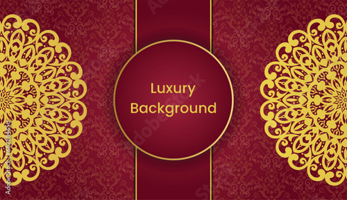 Arabic style gold vintage greeting card. Islamic background with mandala decoration. Mandala style greeting card. Invitation, Wedding card, Diwali, Decoration, India, Indian, Arabic, Damask, Turkish,