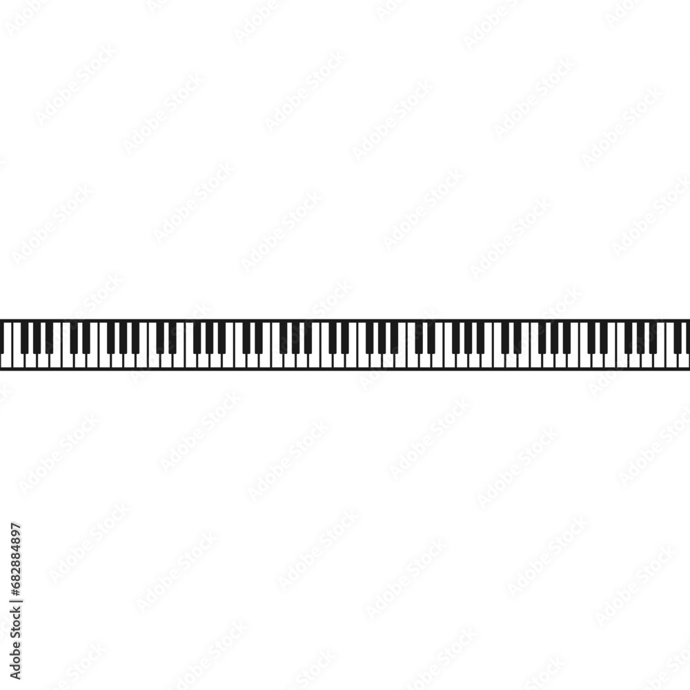 Long piano keyboard. Seamless repeating pattern. Long piano keyboard. Seamless repeating pattern.
