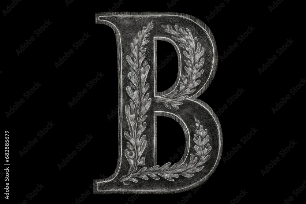 letter b, chalkboard style, on white background letter b, chalkboard style, on white background
