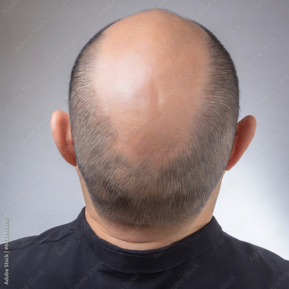 Fototapeta premium 髪の毛が薄い頭 中年男性