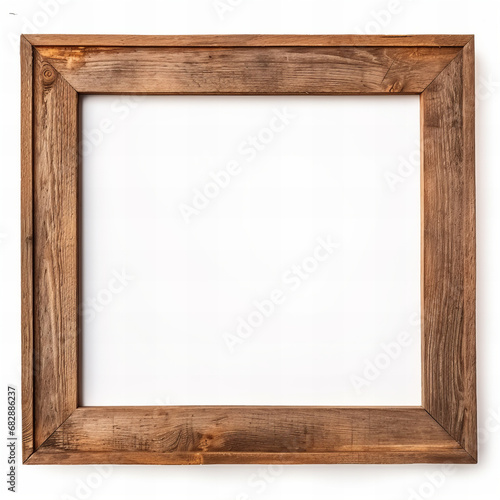Wooden picture frame isolated on white background