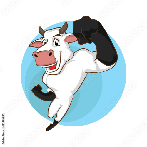 cow mascot vector.
animal cartoon illustration