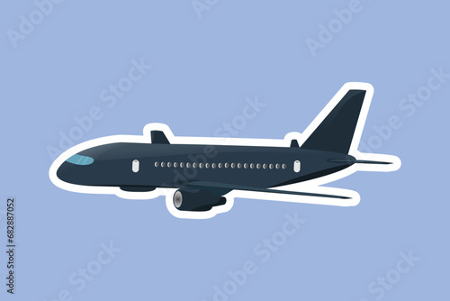 Wallpaper Mural Airplane sticker vector illustration, travel logo design. Passenger plane icon. Torontodigital.ca