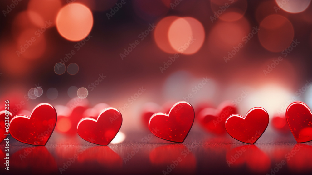 Valentine's Day hearts bokeh background banner, copy paste for texture Valentine's Day hearts bokeh background banner, copy paste for texture