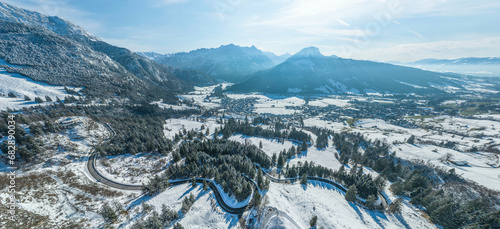 Winter am Jochpass im Oberallgäu zwischen Bad Hindelang und dem Oberjoch an der Deutschen Alpenstraße photo