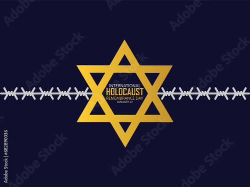 International Holocaust Remembrance Day vector. Star of David . January 27. Important day