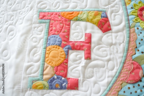 letter f, quilted, on white background © stickerside