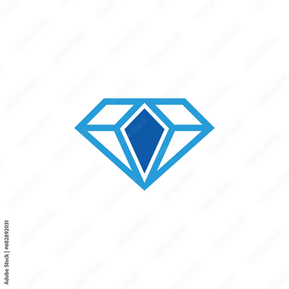 simple geometric center blue diamond simple vector - obrazy, fototapety, plakaty 