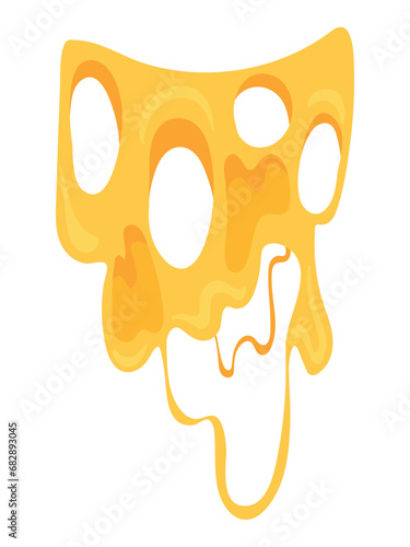 cheese sliced melted isolated