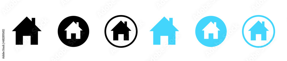 Web home icon for apps and websites. House icon. Vector illustration Web home icon for apps and websites. House icon. Vector illustration