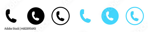 Phone icon set. Contact us. Telephone symbol. Vector illustration.