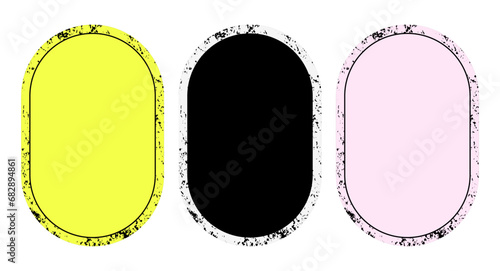 Set of decorative oval frames