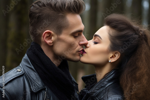 Picture of beautiful passionate couple created with generative ai concept