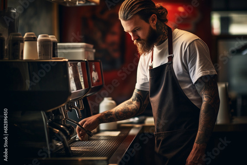 Handsome and young bartender