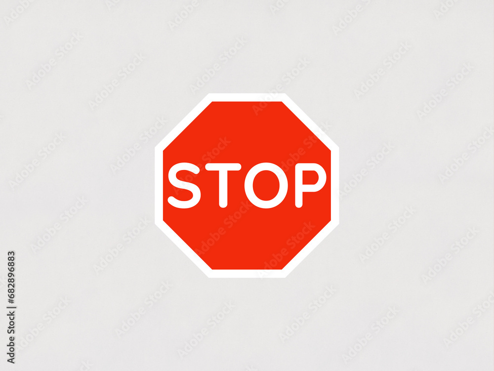 Red Stop Sign isolated on white background. Traffic regulatory warning stop symbol. Red Stop Sign isolated on white background. Traffic regulatory warning stop symbol.