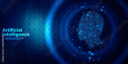 2d illustration Artificial Intelligence (AI) concept
