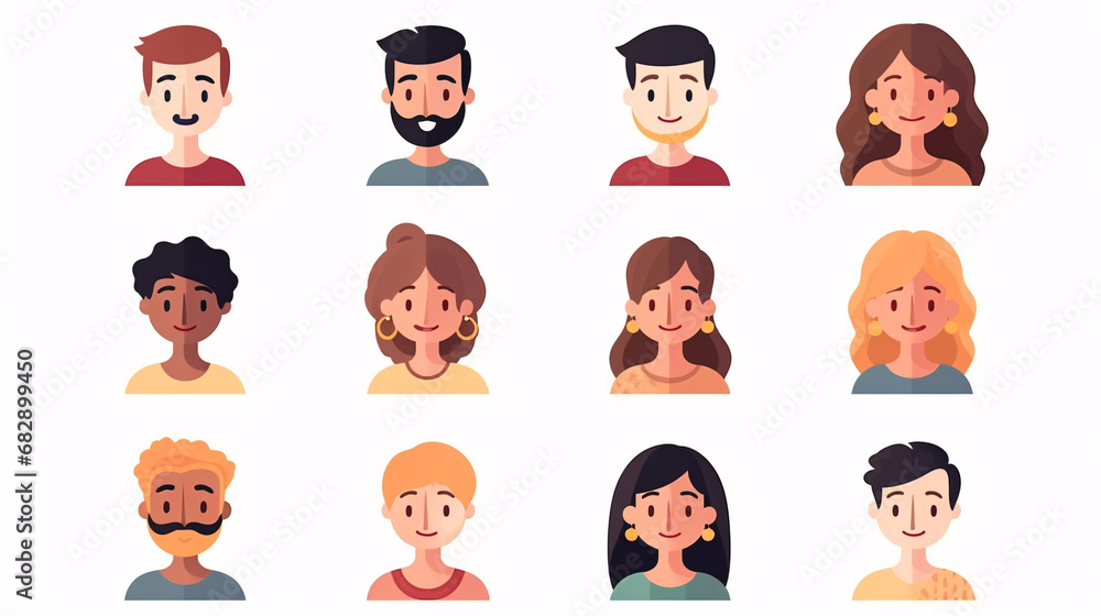 Set of avatars of people in flat style. Vector illustration. Set of avatars of people in flat style. Vector illustration.