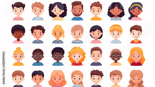People avatars set. Different nationalities and nationalities of the world. Vector flat cartoon illustration.