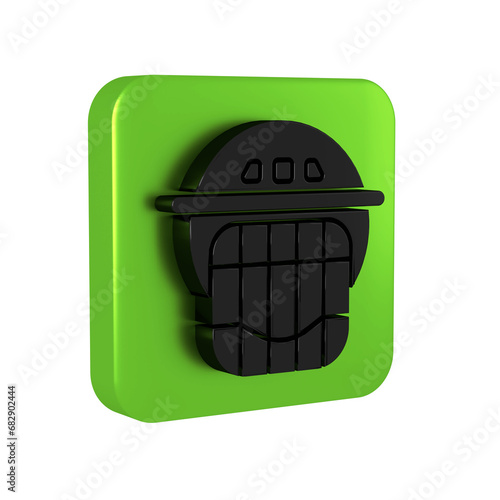 Photography Black Hockey helmet icon isolated on transparent background