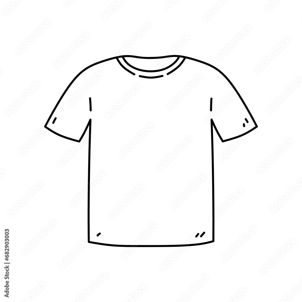 Mens t-shirt isolated on a white background. Vector hand-drawn illustration in doodle style. Perfect for cards, decorations, logo, various designs. Mens t-shirt isolated on a white background. Vector hand-drawn illustration in doodle style. Perfect for cards, decorations, logo, various designs.