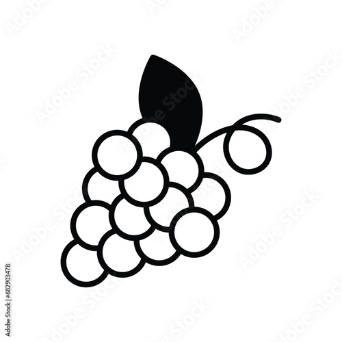 Grapes icon isolate white background vector stock illustration.