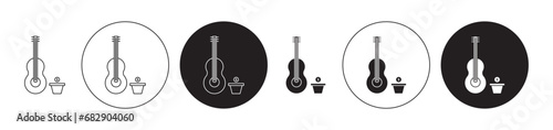 Busking line icon set. Busking sign for UI designs. photo