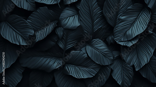 Textures of abstract black leaves for tropical leaf background