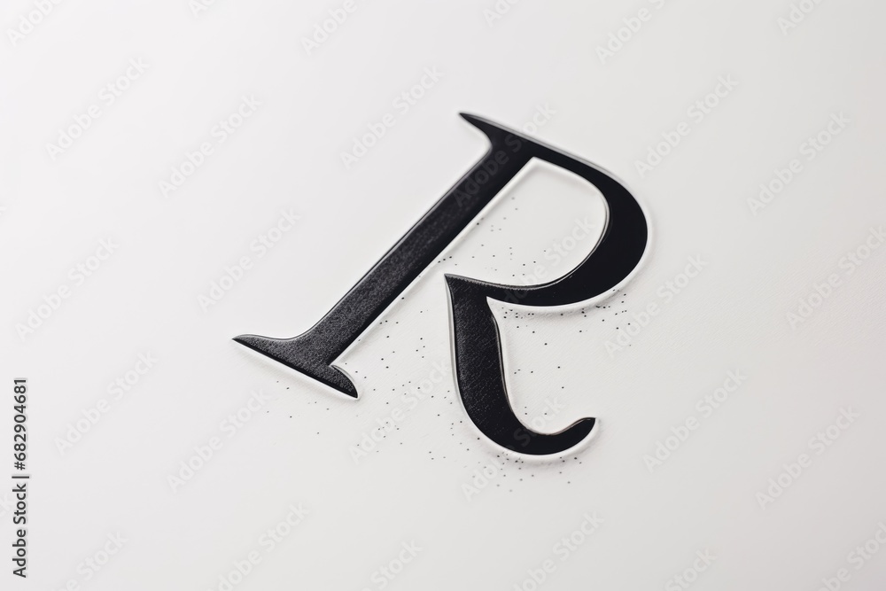 letter r, stencil, on white background letter r, stencil, on white background