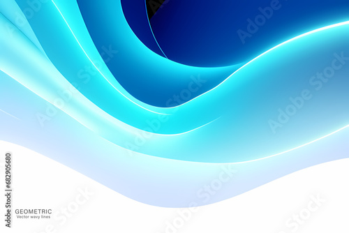 Blue White Wave Background  Abstract geometric background with liquid shapes. Vector illustration.
