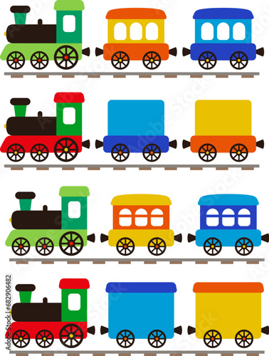 vector locomotive and wagons toy train for kids