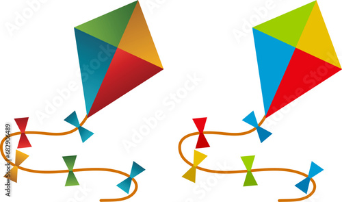 vector colorful kite set