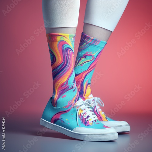 Socks, happy socks, footwear, cotton socks, casual everyday socks, generative ai photo