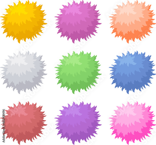 vector set of colorful decorative pom poms