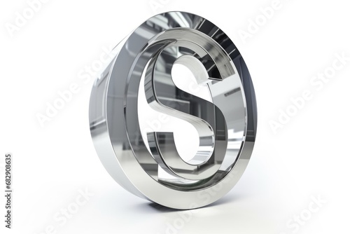 letter s, futuristic style, on white background