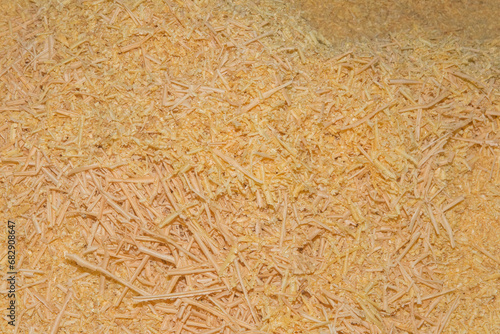Yellow Natural Wood Shavings Waste Recycle Recycling Industrial Material Sawdust