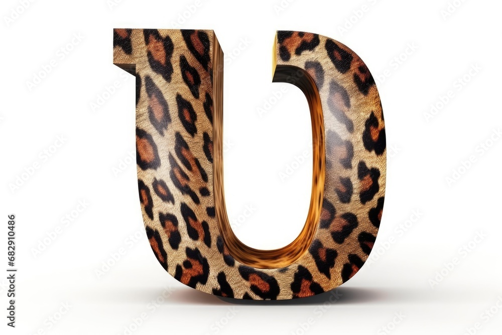 letter u, animal print style, on white background letter u, animal print style, on white background